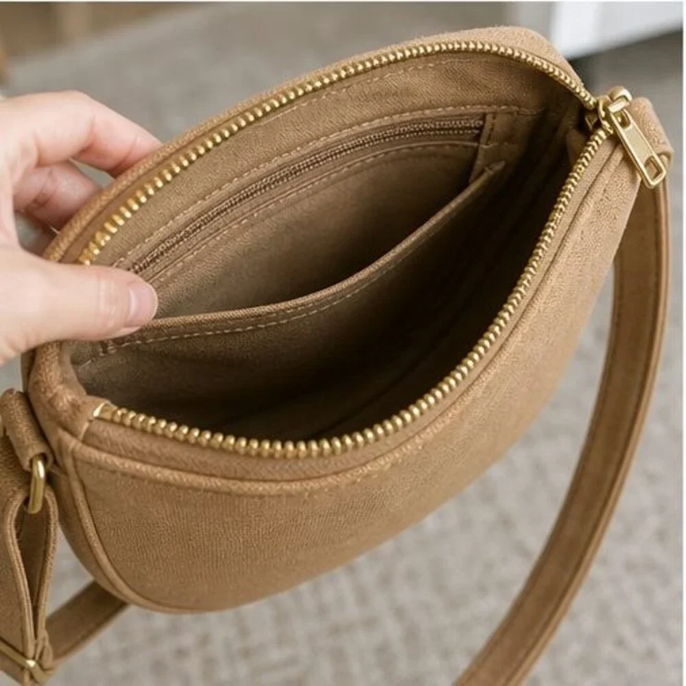 Camel Canvas Crossbody Bag